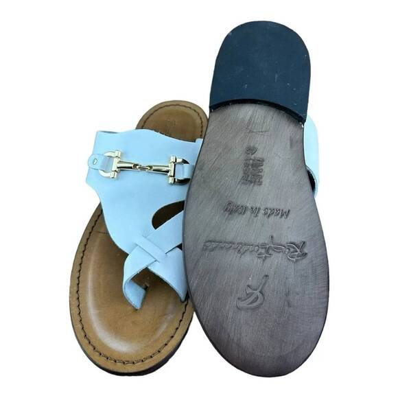 Re Ferdinando size White Leather flip flops sandal - Picture 7 of 7